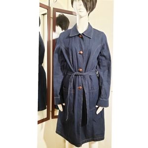 Denim Jeans Trench Coat Size M